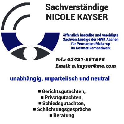 Sachverständigenbüro Nicole Kayser, öffentlich bestellte und vereidigte Sachverständige für Permanent Make-up